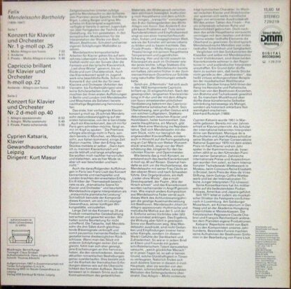 Eterna 7 29 219 - Klavierkonzerte Nr. 1 Und Nr. 2  • Capriccio B - Image 2