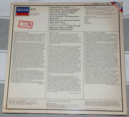 DECCA SXDL 7564 - Fireworks Music / Water Music-Suite - Image 2