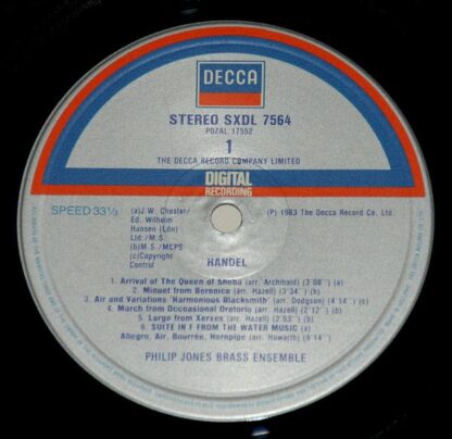 DECCA SXDL 7564 - Fireworks Music / Water Music-Suite - Image 3