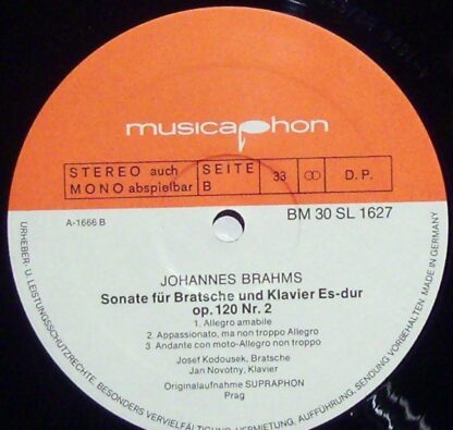 Musicaphon BM 30 SL 1627 - Bratschensonaten Nr. 1 + 2 - Image 3
