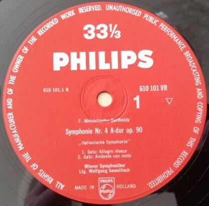 Philips 610 101 VR - Symphonie Nr. 4 A-dur, Op. 90 " Italienisch - Image 3