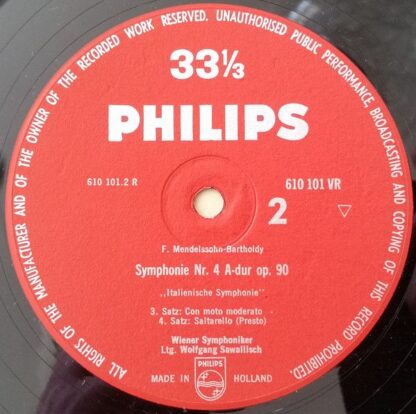 Philips 610 101 VR - Symphonie Nr. 4 A-dur, Op. 90 " Italienisch - Image 4