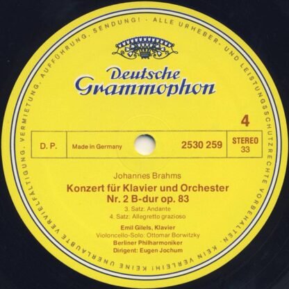 Deutsche Grammophon 2530 259 - Klavierkonzert Nr. 2 B-dur, Opus - Image 4