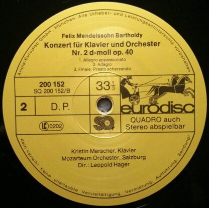 Eurodisc SQ 200 152-366 - Klavierkonzerte Nr. 1 G-moll Op. 25 & - Image 3
