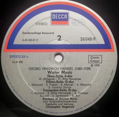 DECCA 26 048-9 - Wassermusik - Image 4