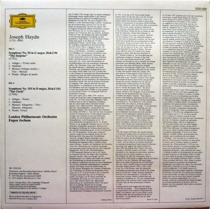 Deutsche Grammophon 2530 628 - Symphonies No.94 "The Surprise" N - Image 2