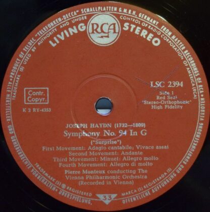 RCA Red Seal LSC-2394 - Symphonie Nr. 94 Und Nr. 101 - Image 3