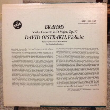 VOX (6) STPL 514.400 - Violin Concerto in D Major, Op. 77 - Image 2