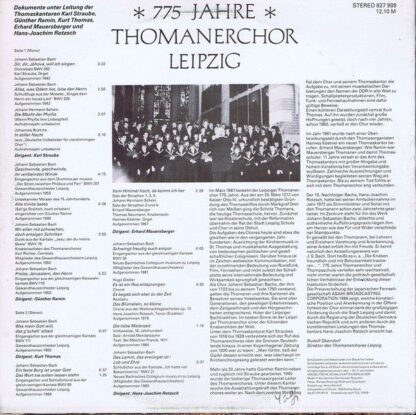 Eterna 827 999 - 775 Jahre Thomanerchor Leipzig - Image 2