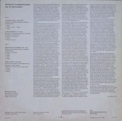 Eterna 8 26 187 - Berühmte Trompetenkonzerte Des 18. Jahrhundert - Image 2