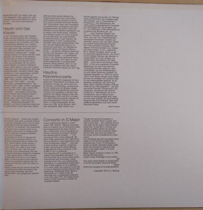 EMI 1 C 065-02 614 - Haydn - Klavierkonzerte In D Und G - Image 3
