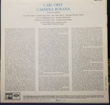 Electrola SMA 91 478 - Carmina Burana - Image 2
