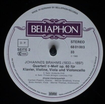 Bellaphon 68 01 003 - Klavierquartett C-Moll Op. 60 - Image 6