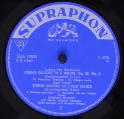 Supraphon SUA 10535 - String Quartet In C Major / String Quartet - Image 4