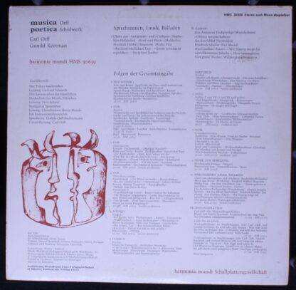 Harmonia Mundi HMS 30 659 - Musica Poetica Teil 10 - Orff Schulw - Image 2