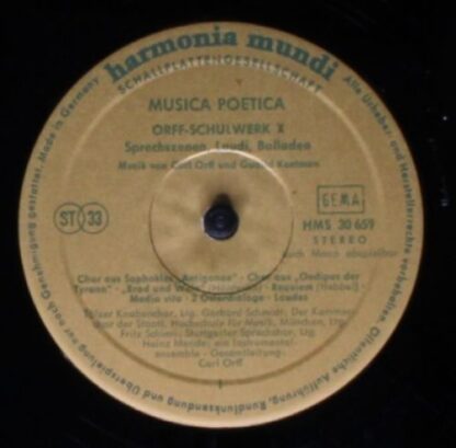 Harmonia Mundi HMS 30 659 - Musica Poetica Teil 10 - Orff Schulw - Image 3