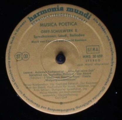 Harmonia Mundi HMS 30 659 - Musica Poetica Teil 10 - Orff Schulw - Image 4