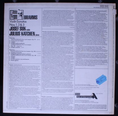 Ace Of Diamonds SDD 542 - Violin Sonatas Nos. 1,2,3 (Op. 78, Op. - Image 2