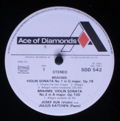 Ace Of Diamonds SDD 542 - Violin Sonatas Nos. 1,2,3 (Op. 78, Op. - Image 3