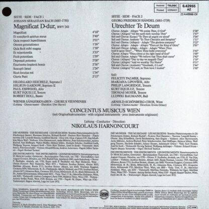 TELDEC Schallplatten GmbH 6.42955 AZ - Magnificat, Utrecht Te De - Image 2