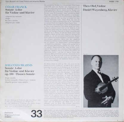 Parnass 74 953 - Johannes Brahms, César Franck, Theo Olof, Danie - Image 2