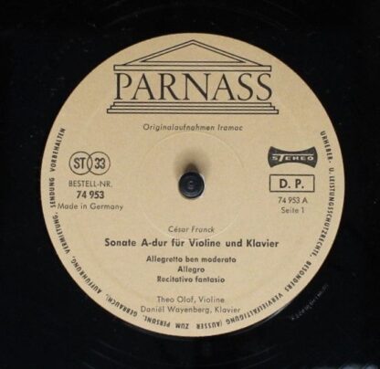Parnass 74 953 - Johannes Brahms, César Franck, Theo Olof, Danie - Image 3
