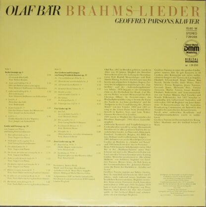 Eterna 7 29 233 - Olaf Bär, Geoffrey Parsons (2), Johannes Brahm - Image 2
