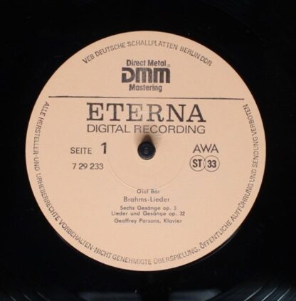 Eterna 7 29 233 - Olaf Bär, Geoffrey Parsons (2), Johannes Brahm - Image 3