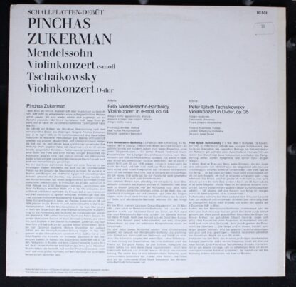 CBS 92 531 - Mendelssohn Violinkonzert E-moll - Tschaikowsky Vil - Image 2