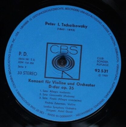 CBS 92 531 - Mendelssohn Violinkonzert E-moll - Tschaikowsky Vil - Image 4