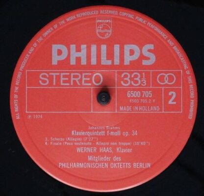 Philips 6500 705 - Piano Quintet Op.34 - Image 2