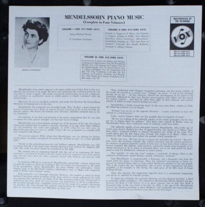 VOX (6) SVBX 5412 - Rena Kyriakou - Mendelssohn Piano Music (Vol - Image 2
