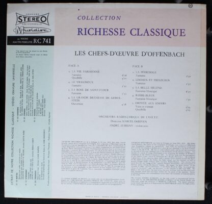 Musidisc 30 RC 741 - Jacques Offenbach- Orchestre Lyrique De L'O - Image 2