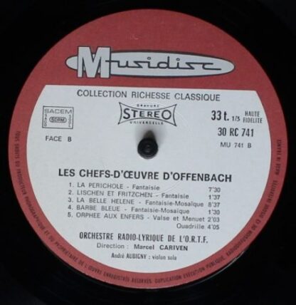 Musidisc 30 RC 741 - Jacques Offenbach- Orchestre Lyrique De L'O - Image 4