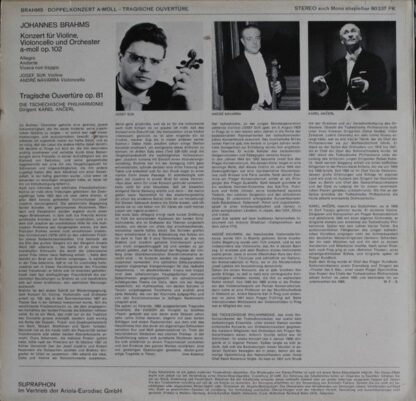 Supraphon 80 237 PK - Doppelkonzert A-Moll Op. 102 / Tragische O - Image 2