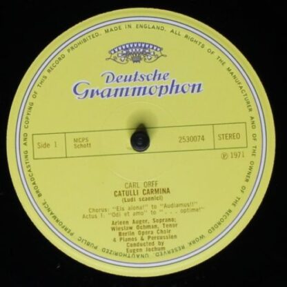 Deutsche Grammophon 2530 074 - Catulli Carmina - Image 3