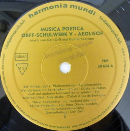 Harmonia Mundi 30 654 - Musica Poetica Teil 5 - Orff Schulwerk - - Image 3