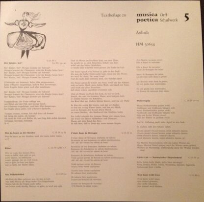 Harmonia Mundi 30 654 - Musica Poetica Teil 5 - Orff Schulwerk - - Image 6