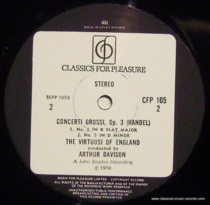 Classics For Pleasure CFP 105 - Music For The Royal Fireworks - Image 3