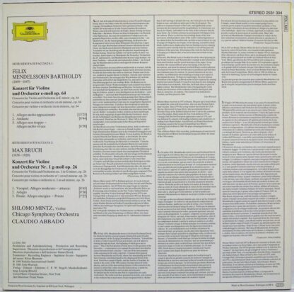 Deutsche Grammophon 2531 304 - Violinkonzerte • Violin Concertos - Image 2