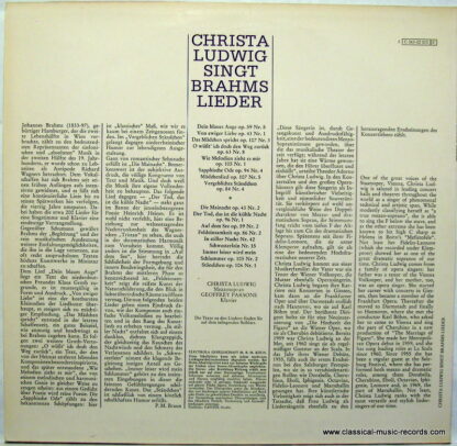 His Master's Voice 1C 063-02 015 - Brahms-Lieder - Image 2