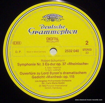 Deutsche Grammophon 2532 040 - Symphonie No. 3 »Rheinische« / Ma - Image 3