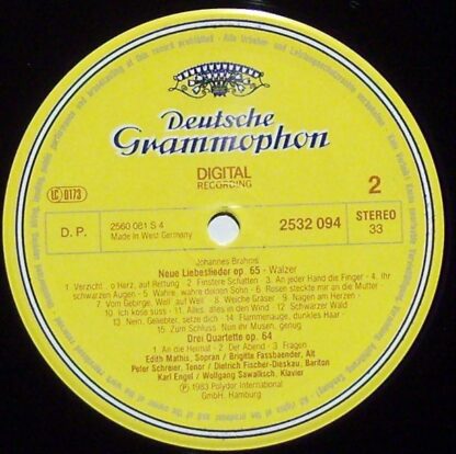 Deutsche Grammophon 2532 094 - Liebeslieder-Walzer Op. 52 & Op. - Image 3