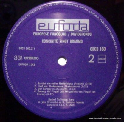 Eufoda 1043 - Concinite Zingt Brahms - Image 3
