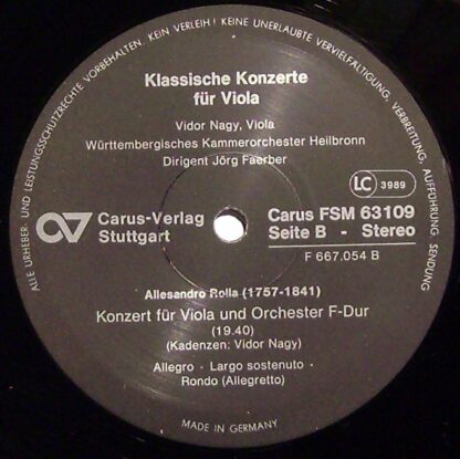 Carus FSM 63 109 - Klassische Konzerte Für Viola - Konzert C-Dur - Image 4