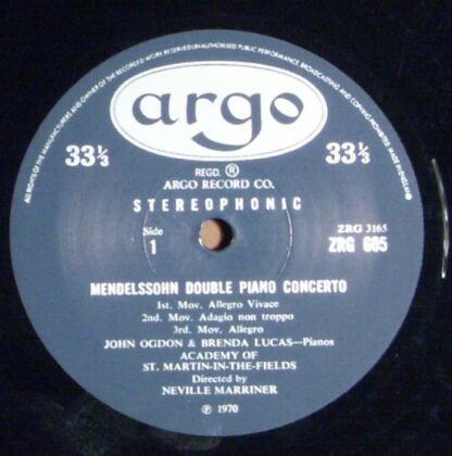 Argo ZRG 605 - Concerto In E Major For Two Pianos And Orchestra - Image 3