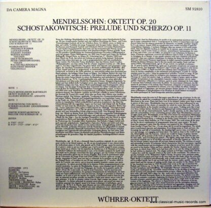- WUERER OCTET shatkovich & MENDELSSOHN 1973 - Image 2