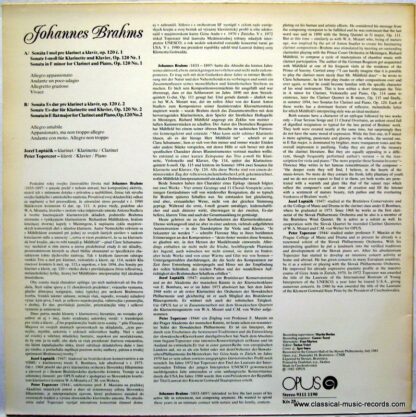 Opus 9111 1190 - Clarinet Sonatas, Op.120 - Image 2