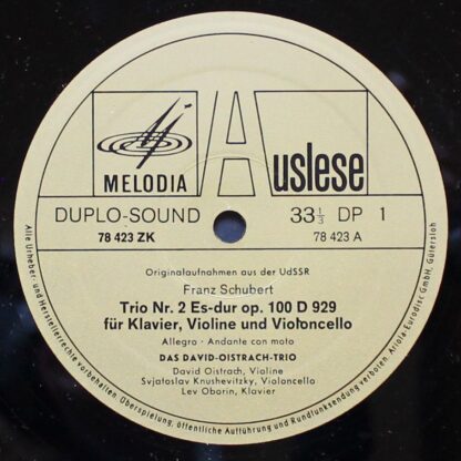 Eurodisc 78 423 ZK - Klaviertrio Es-dur op.100 - Image 3