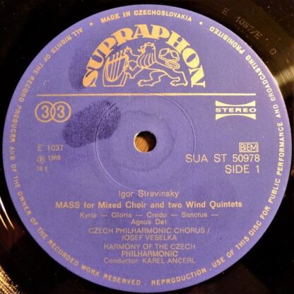 Supraphon SUA ST 50978 - Mass (For Mixed Chorus And Double Wind - Image 3